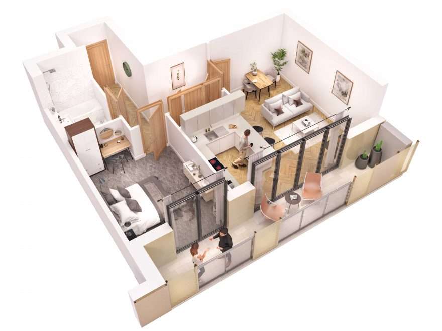 X1 Chatham Waters 1-bedroom Floor Plan