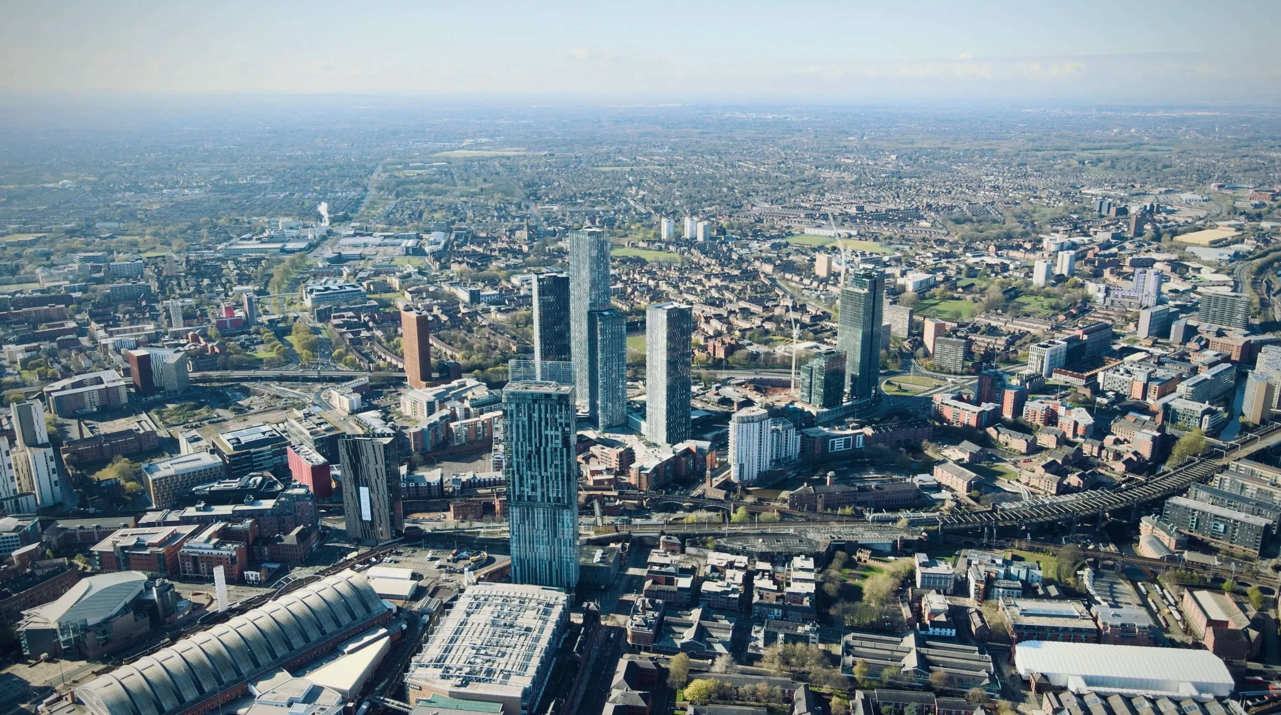 Thriving North West skyline in city of Manchester